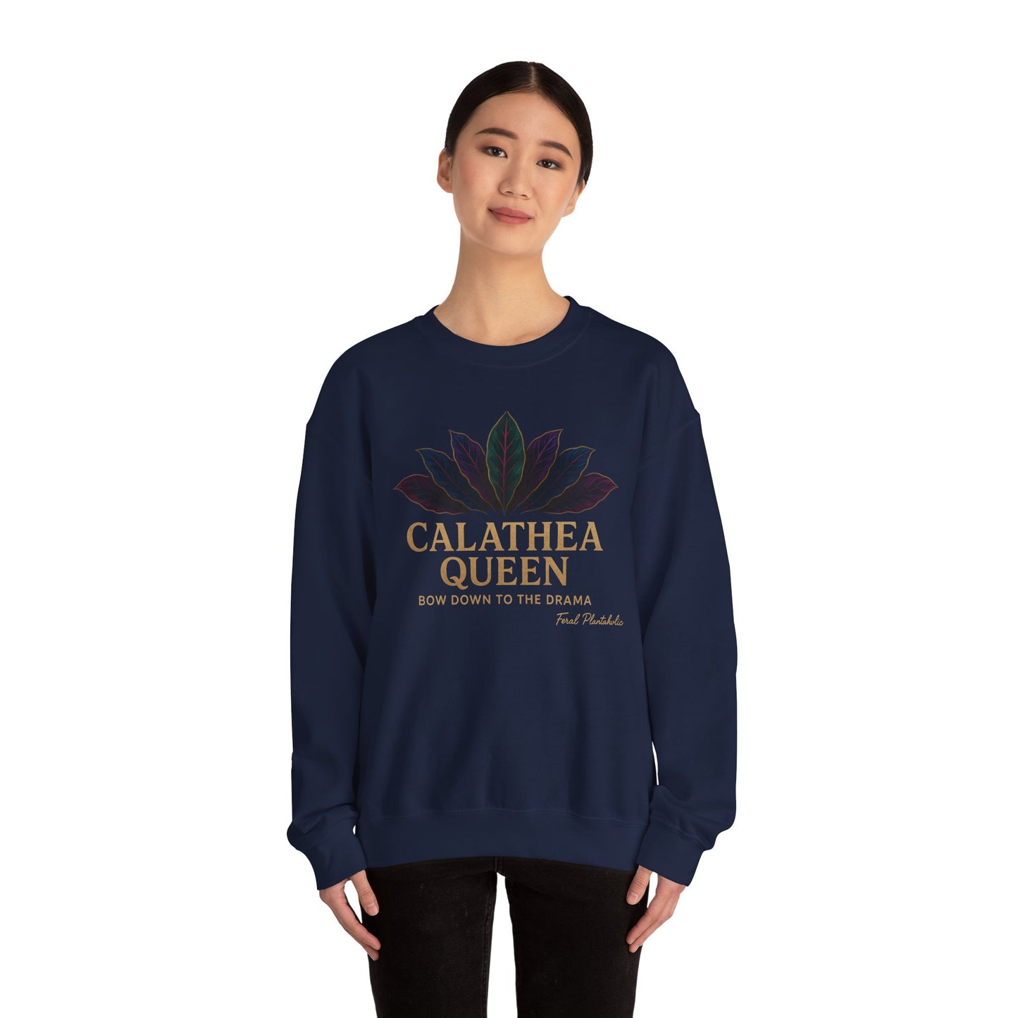 Calathea Queen Sweatshirt - Cozy Crewneck for Plant Lovers, Gift for Gardeners, Lounge Wear, Botanical Fashion, Nature Inspired Apparel