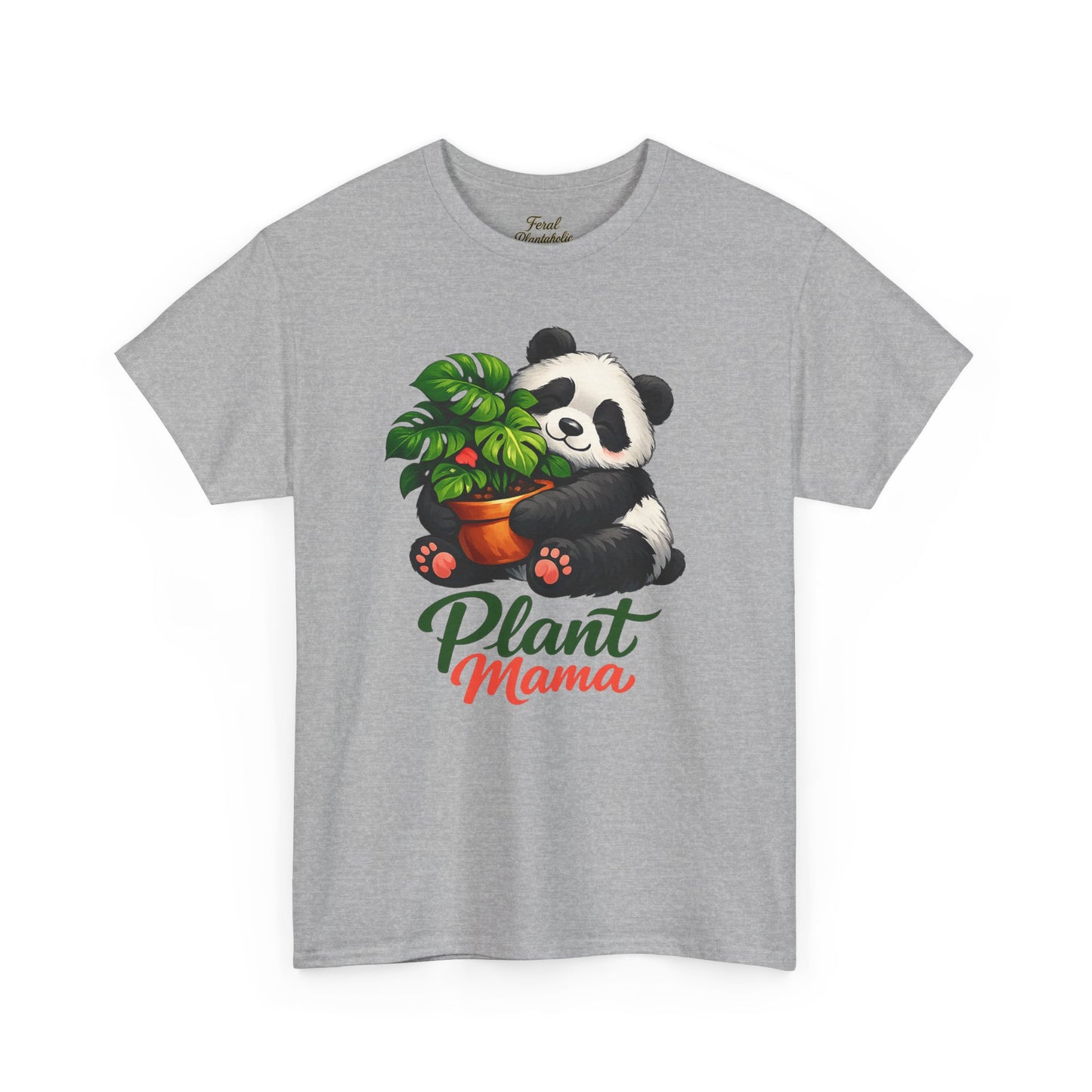 Plant Mama T-Shirt — Cute Panda Holding Potted Plant | Gardener Gift