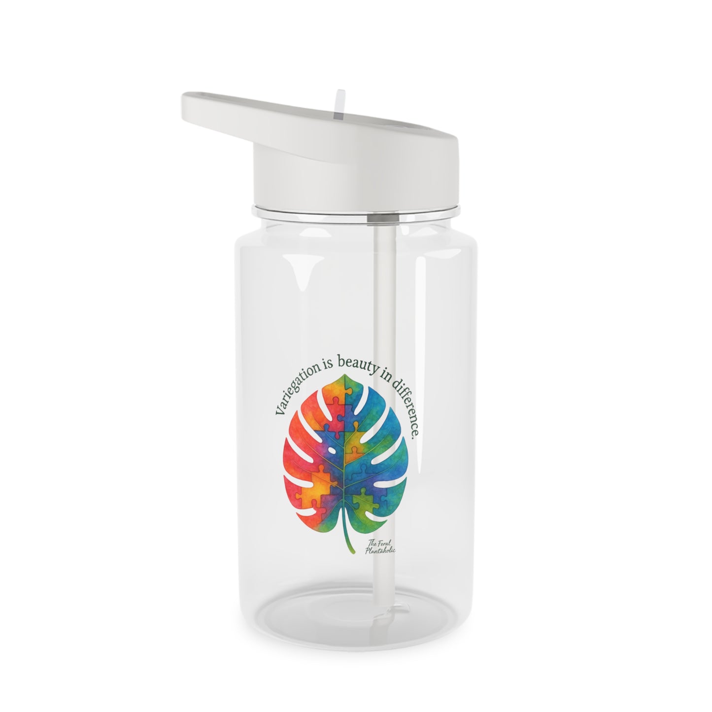 Vibrant Tritan Water Bottle, Eco-Friendly Hydration, Colorful Leaf Design, Motivational Gift, Fitness Accessory, Outdoor Enthusiast