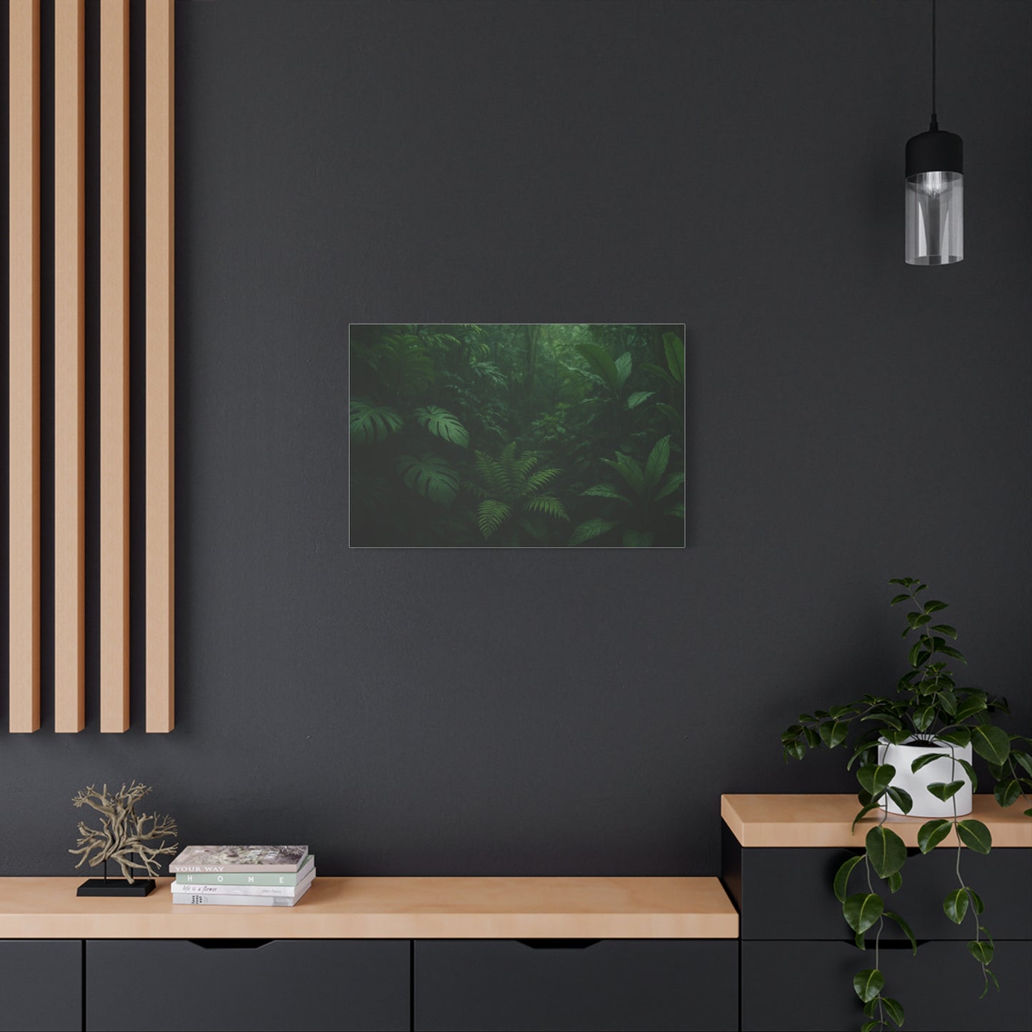 Jungle Matte Canvas Wall Art — Lush Green Tropical Forest Print (Stretched 1.25")