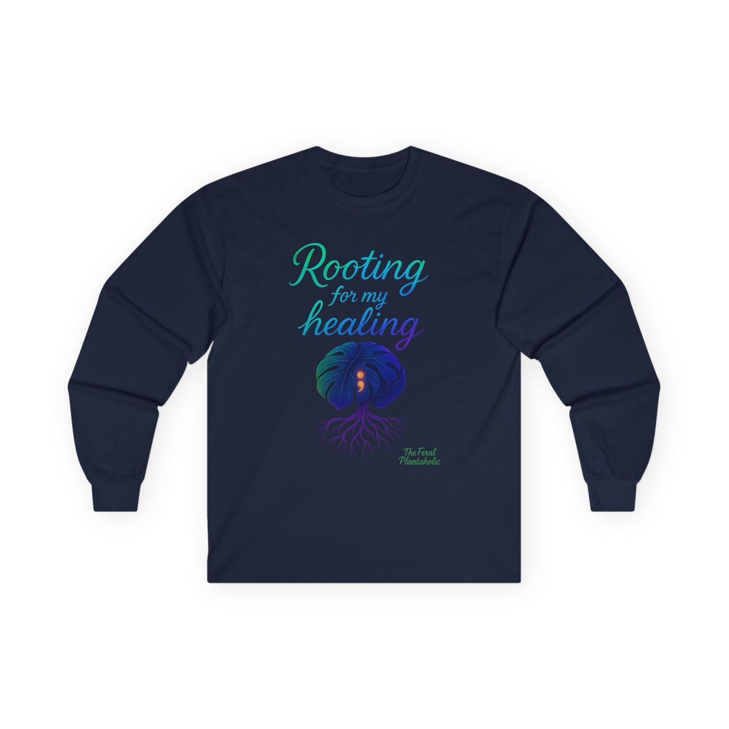 Healing In Spirit Long Sleeve Tee, Unisex Cotton Tee, Rooting for My Healing Shirt, Wellness Gift, Mindfulness Apparel, Self-Care Clothing