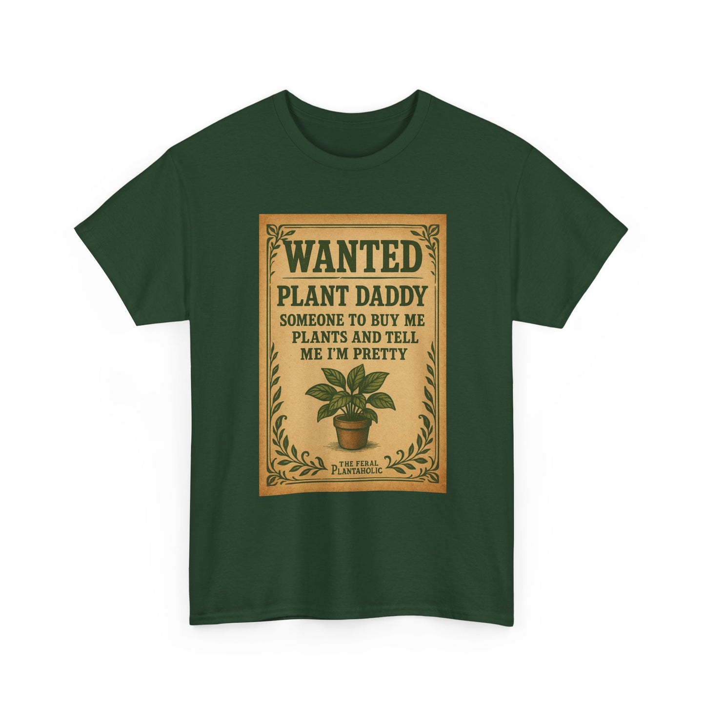 Wanted Plant Daddy Tee, Funny Plant Lover Shirt, Gift for Gardening Dad, Unisex Cotton T-Shirt, Cute Plant Dad Apparel
