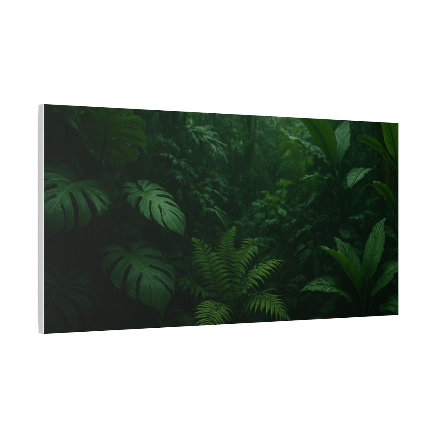 Jungle Matte Canvas Wall Art — Lush Green Tropical Forest Print (Stretched 1.25")