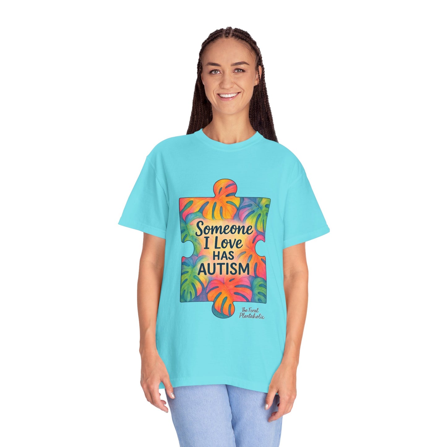 Autism Awareness T-Shirt — "Someone I Love Has Autism" Colorful Puzzle Design