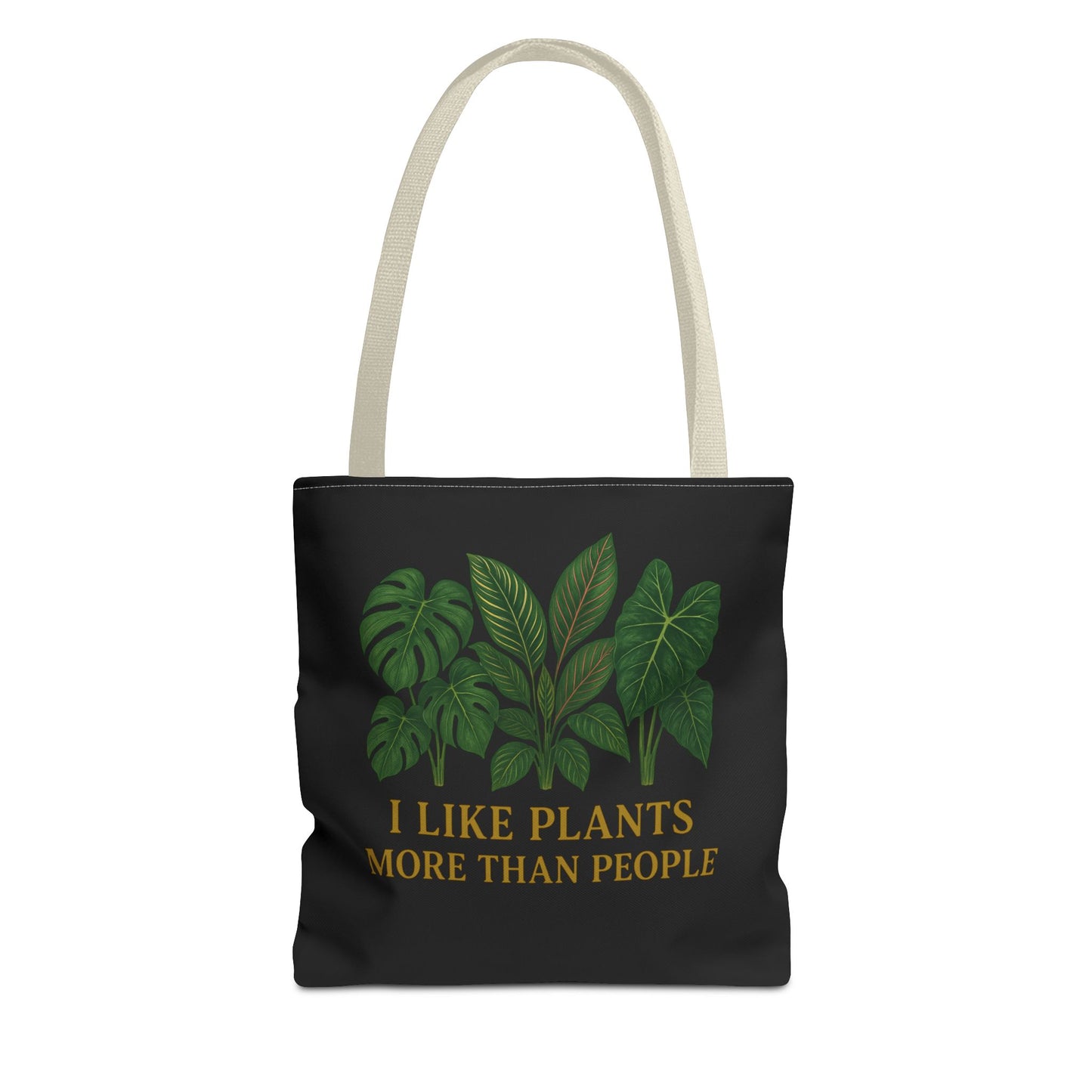 Plant Lover Tote Bag — “I Like Plants More Than People” Botanical Canvas Tote