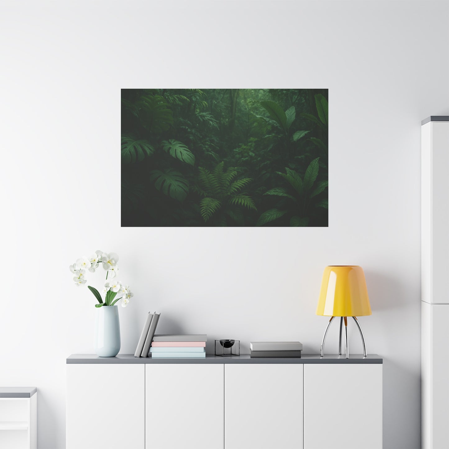 Jungle Matte Canvas Wall Art — Lush Green Tropical Forest Print (Stretched 1.25")
