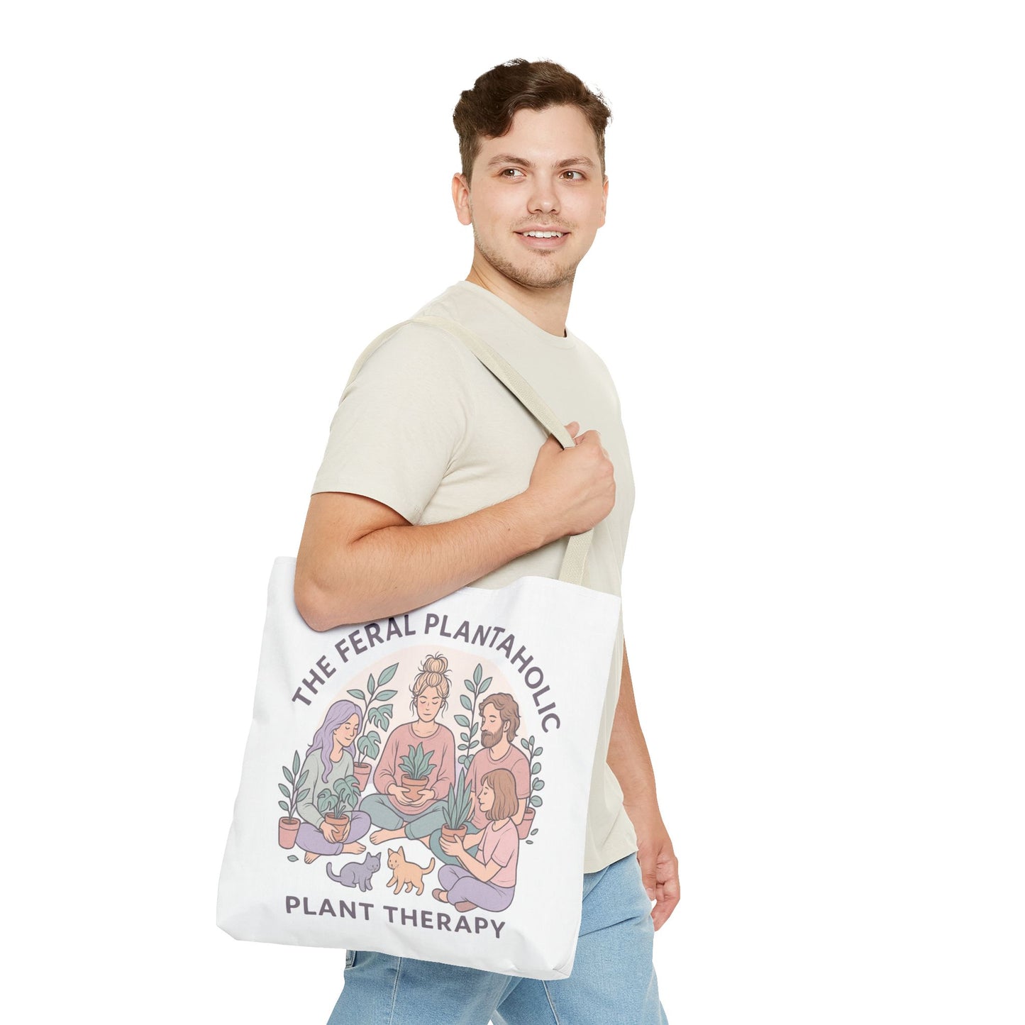 Feral Plantaholic Tote Bag, Plant Therapy Bag, Eco-Friendly Tote, Gifts for Gardeners, Plant Lover Accessories, Boho Style