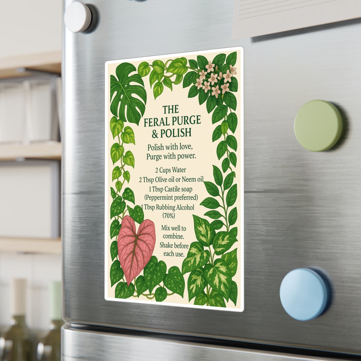 Plant Care Sticker — "The Feral Purge & Polish" Kiss-Cut Vinyl Decal