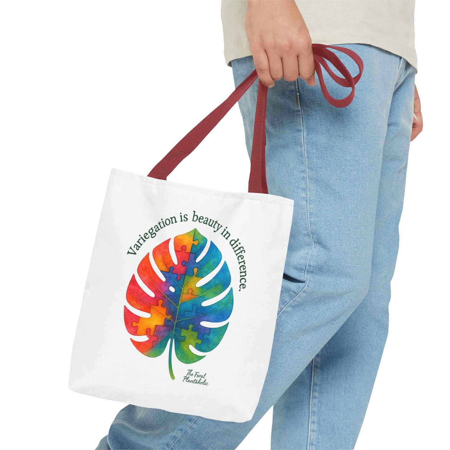 Colorful Monstera Leaf Tote Bag, Eco-Friendly Shopping Bag, Puzzle Aesthetic Purse, Nature Lover Gift, Art Tote for Every Occasion