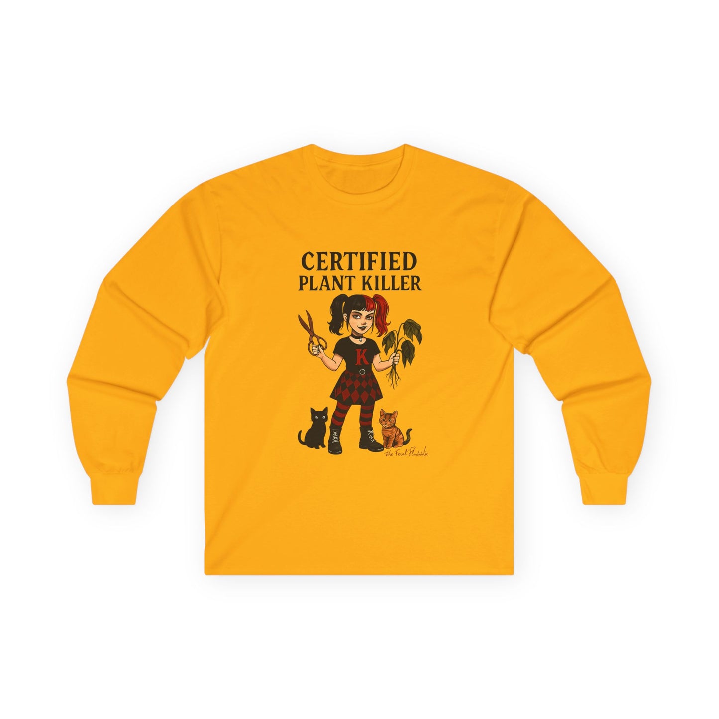 Unisex Long Sleeve Tee - Certified Plant Killer Shirt, Gift for Gardeners, Plant Lovers, Funny Gift, Home Decor