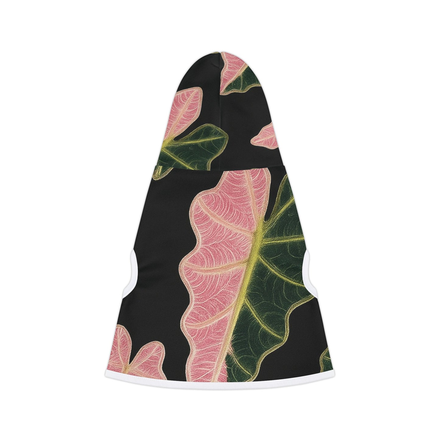 Pet Hoodie — Pink Leaf Print Hooded Dog & Cat Coat