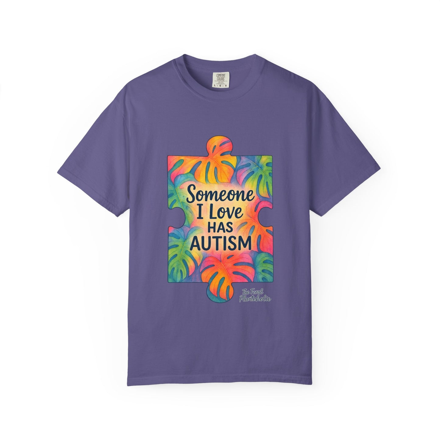 Autism Awareness T-Shirt — "Someone I Love Has Autism" Colorful Puzzle Design