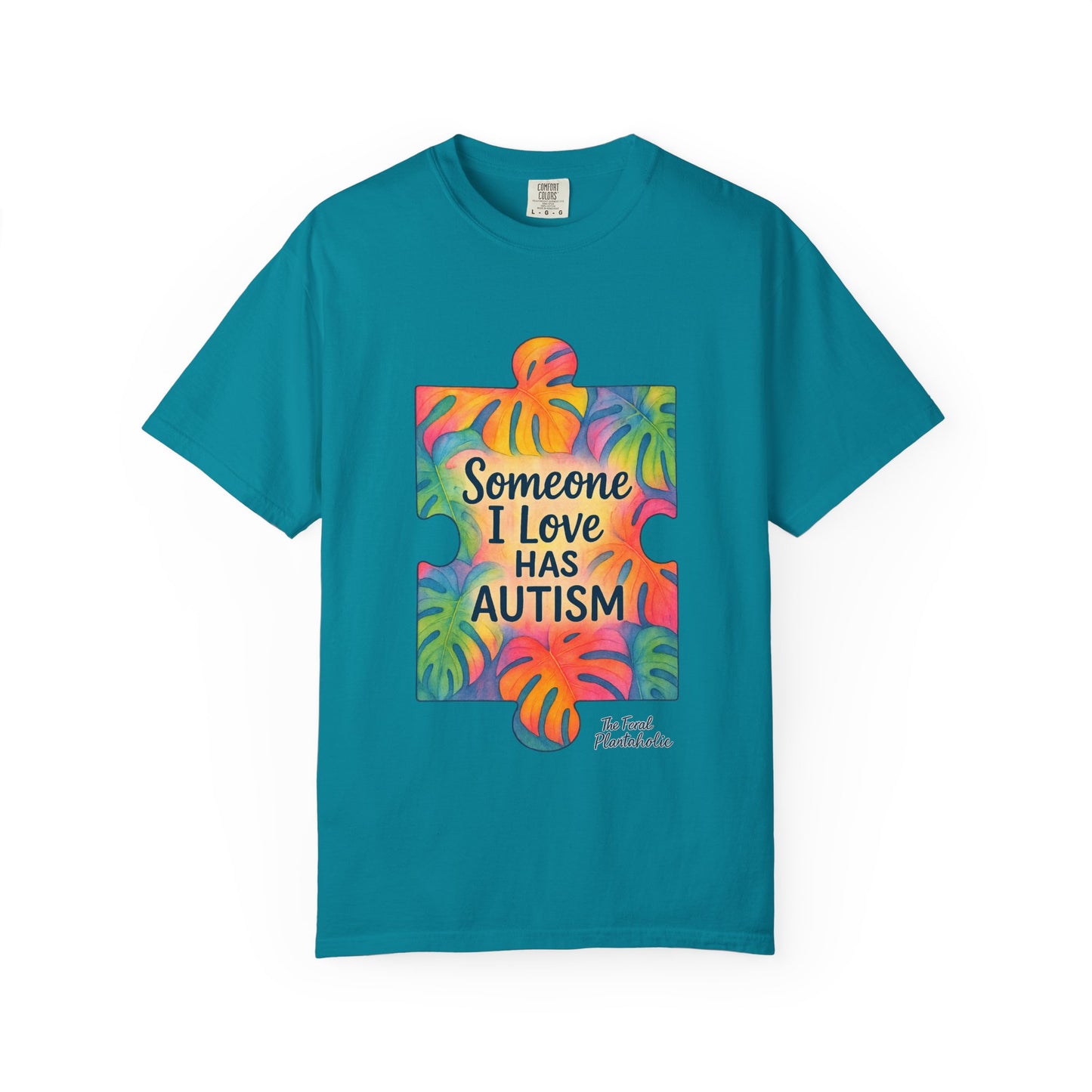 Autism Awareness T-Shirt — "Someone I Love Has Autism" Colorful Puzzle Design
