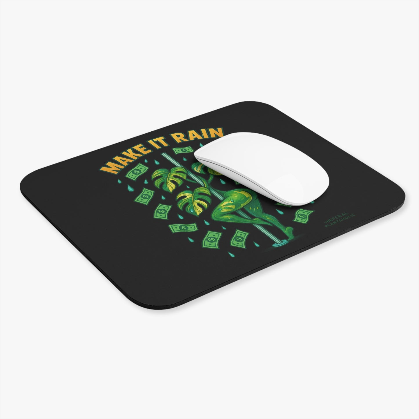 Money Vibes Mouse Pad | Fun Gaming Mat, Office Desk Accessory, Unique Gift for Gamers, Make It Rain Design, Home Office Decor
