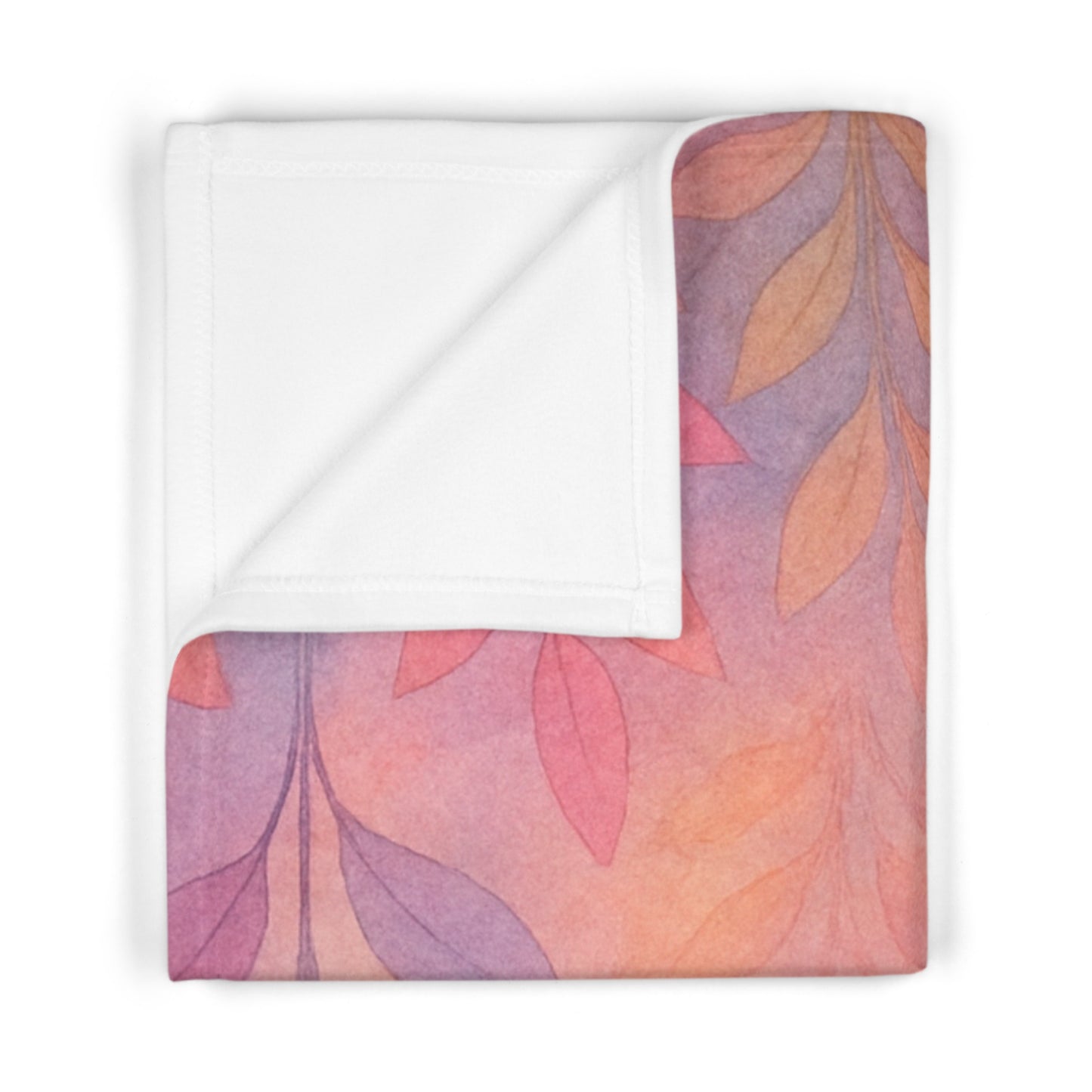 Pastel Botanical Baby Blanket — Soft Fleece Nursery Throw