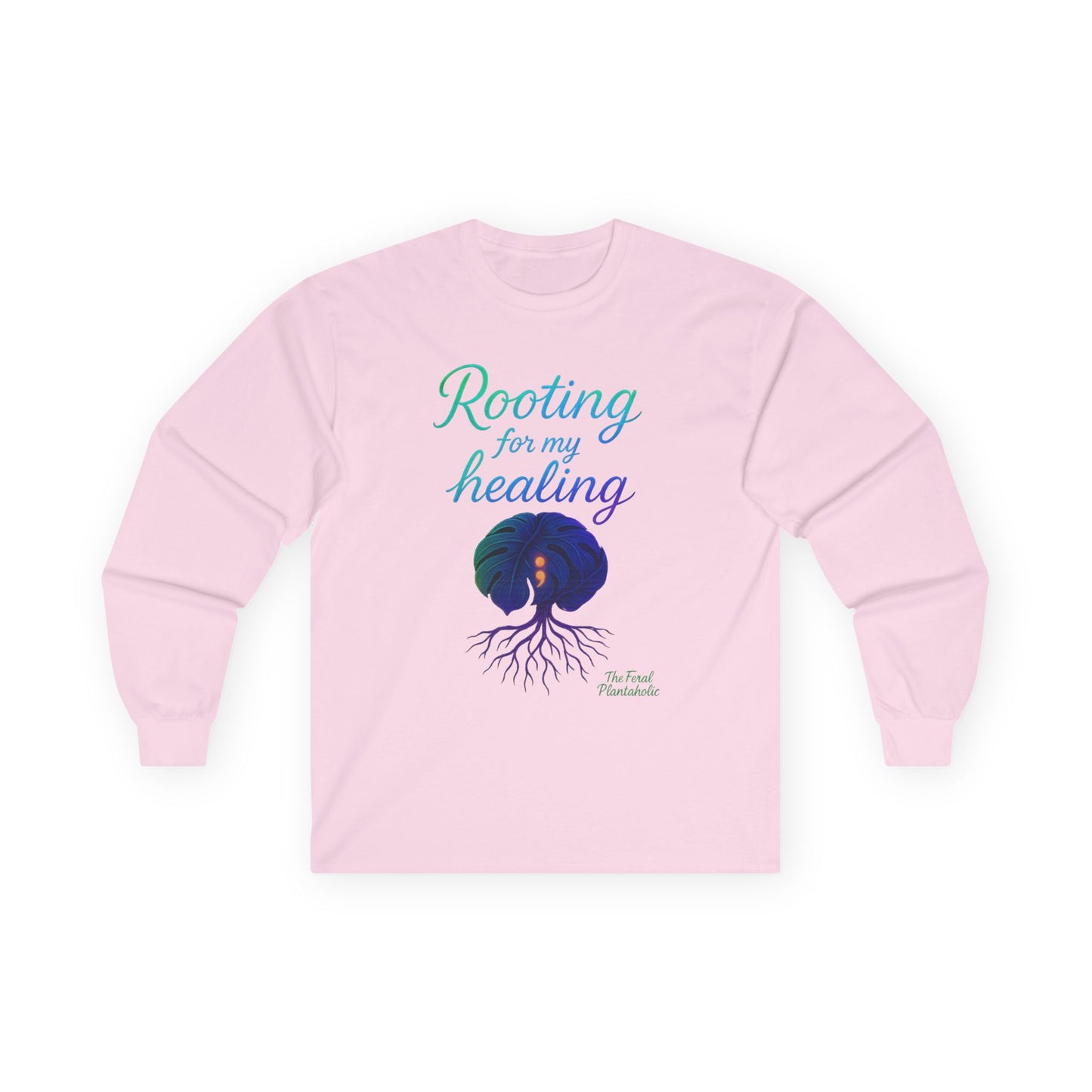 Healing In Spirit Long Sleeve Tee, Unisex Cotton Tee, Rooting for My Healing Shirt, Wellness Gift, Mindfulness Apparel, Self-Care Clothing