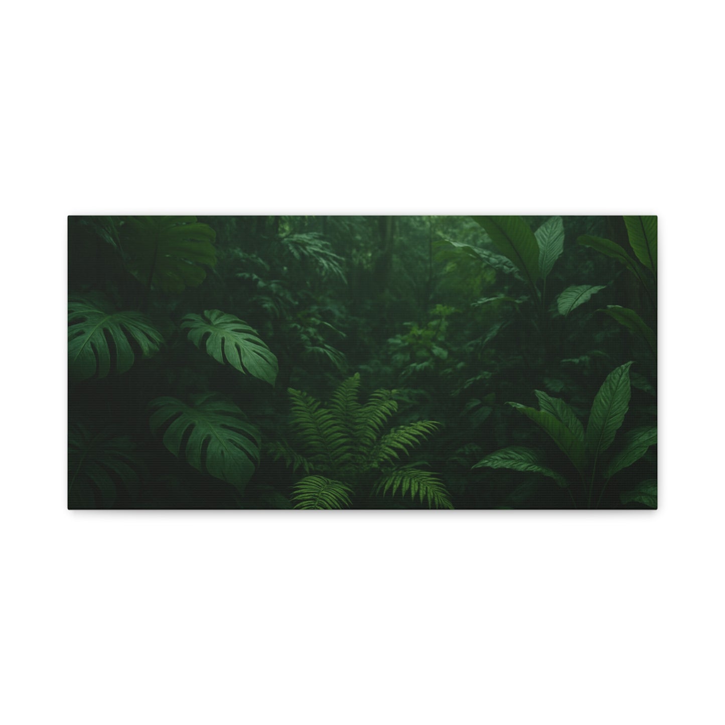 Jungle Matte Canvas Wall Art — Lush Green Tropical Forest Print (Stretched 1.25")