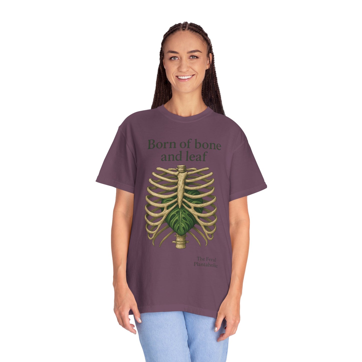 Born of Bone and Leaf T-Shirt — Botanical Ribcage Graphic Tee