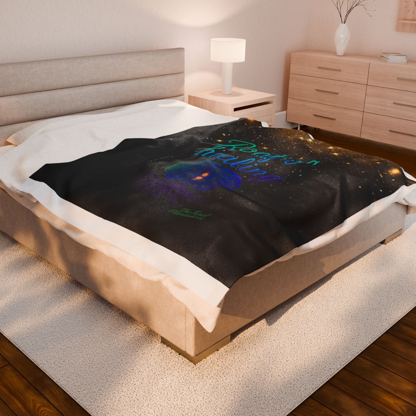 Rooting for My Healing Velveteen Plush Blanket | Cozy Throw for Self-Care, Spiritual Growth, Meditation, Wellness Gifts, Home Decor