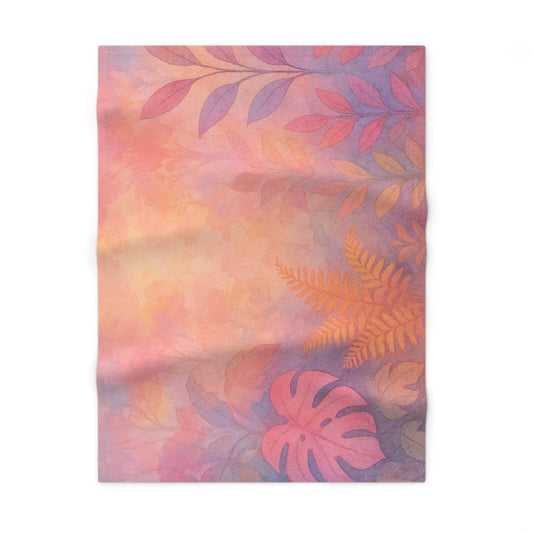 Pastel Botanical Baby Blanket — Soft Fleece Nursery Throw