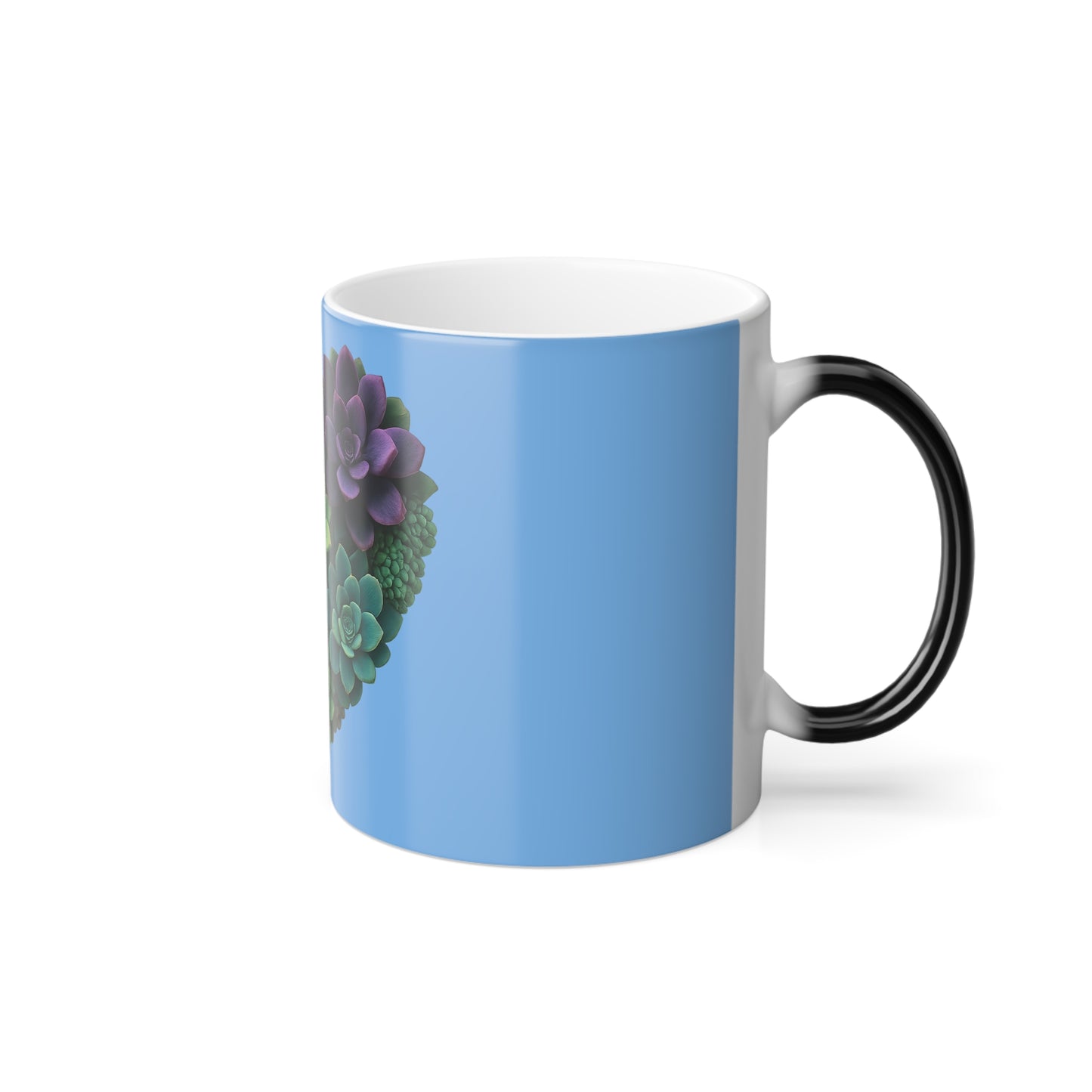 Color-Changing Succulent Heart Mug — 11oz Morphing Coffee Cup
