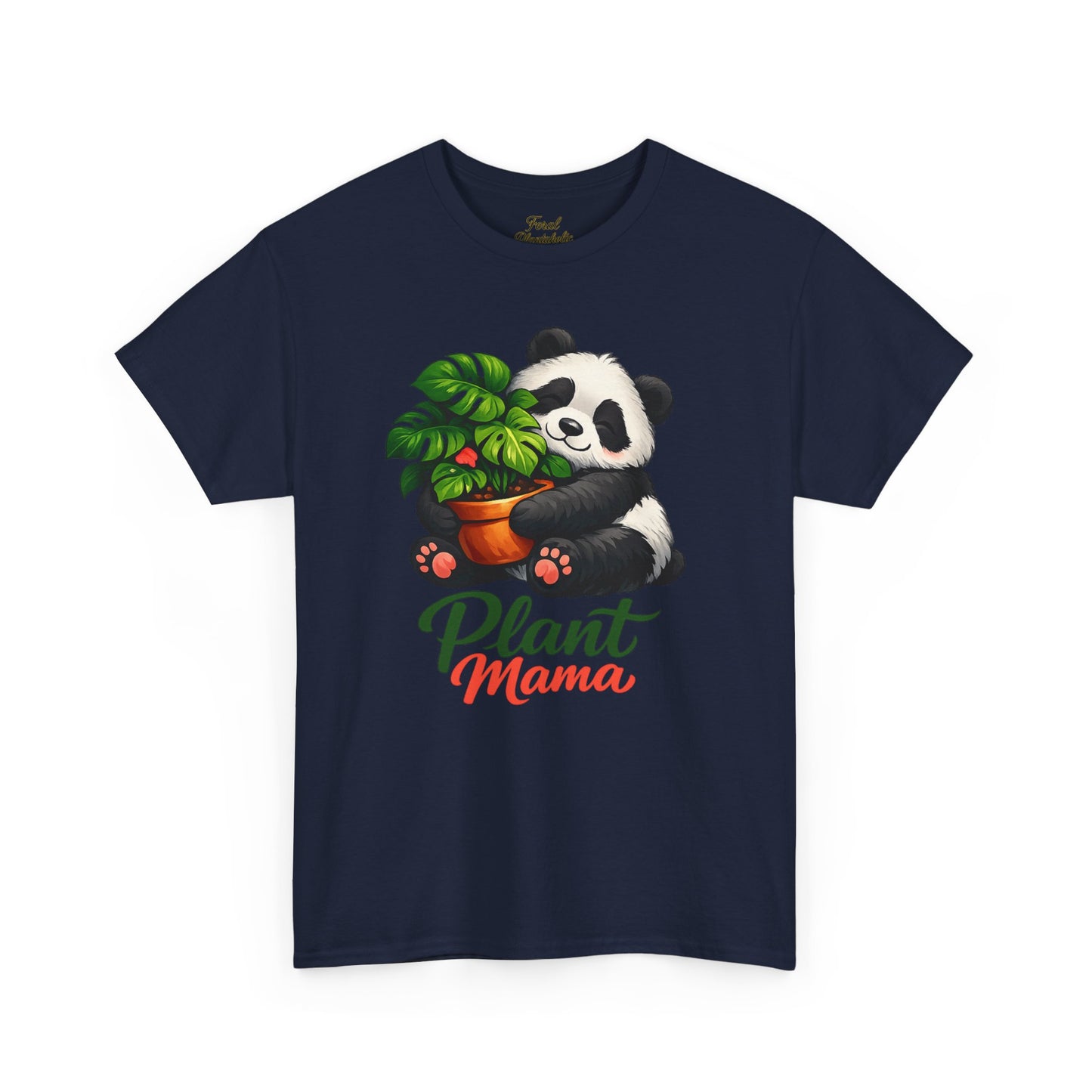 Plant Mama T-Shirt — Cute Panda Holding Potted Plant | Gardener Gift