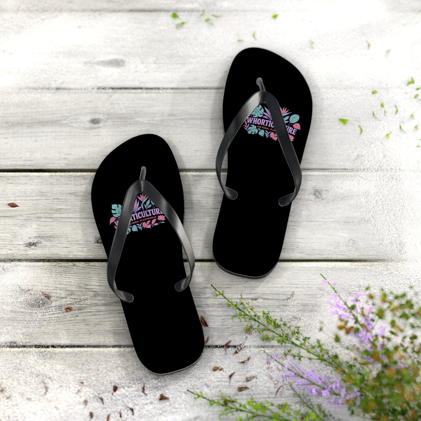 Horticulture Flip Flops, Summer Sandals for Garden Lovers, Beach Wear, Plant Enthusiast Gift, Vacation Footwear, Floral Sandals
