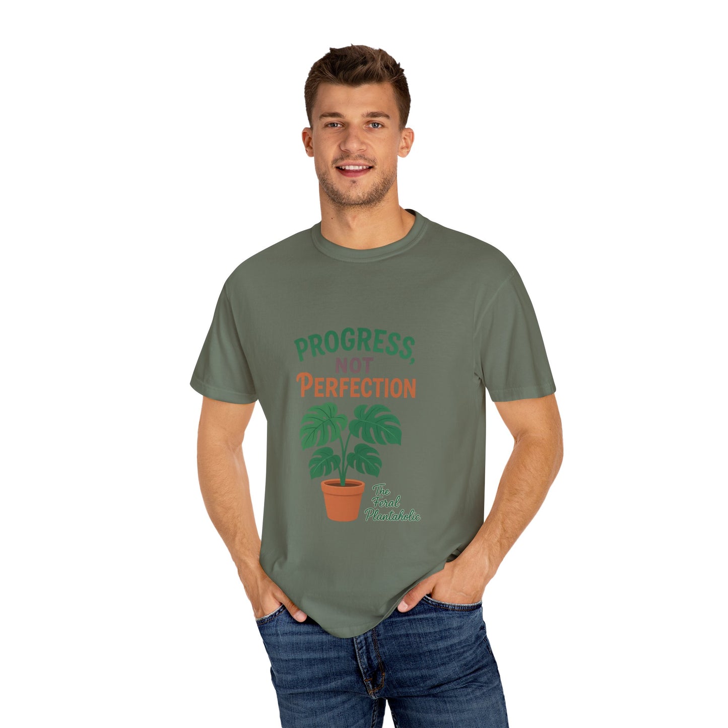 Progress Not Perfection Plant T-Shirt, Casual Unisex Tee, Gift for Plant Lovers, Eco-Friendly Fashion, Gardening Apparel, Relaxed Fit