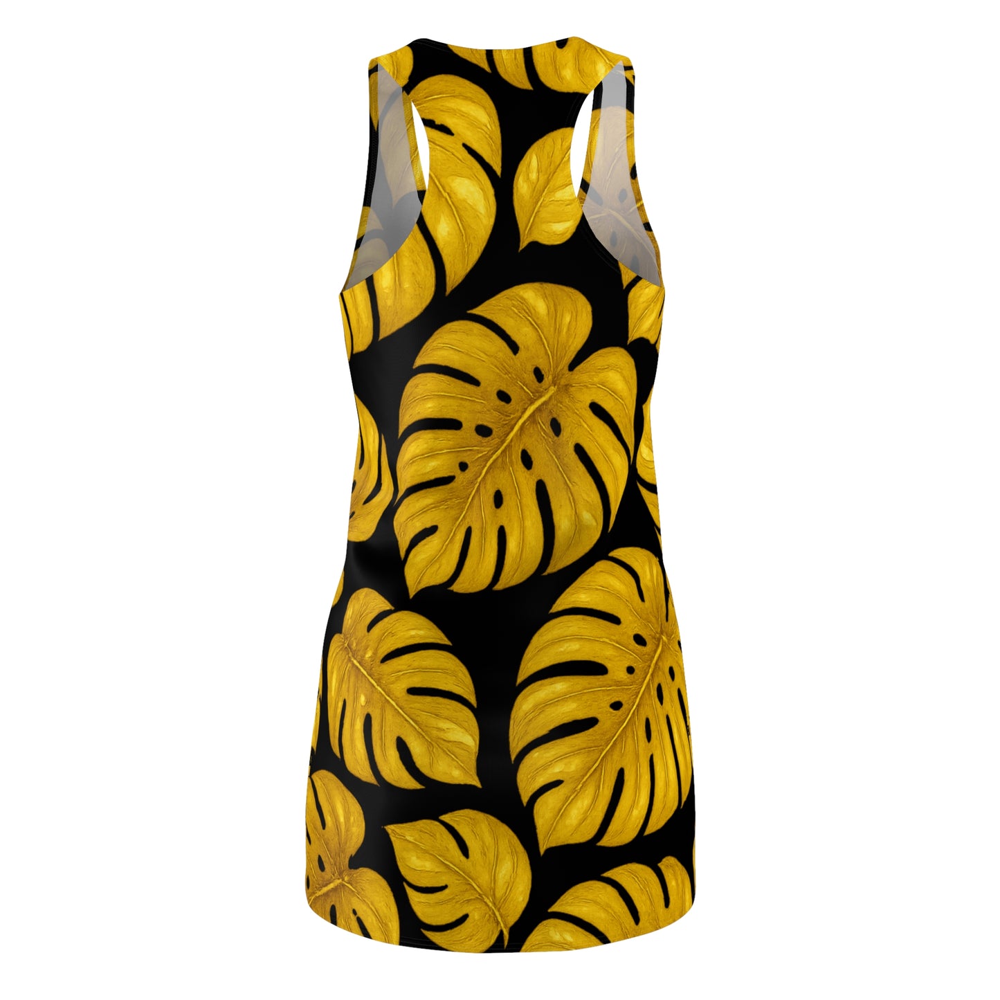 Tropical Leaf Racerback Dress - Summer Vibes, Vacation Wear, Casual Dress, Beach Party, Unique Gift