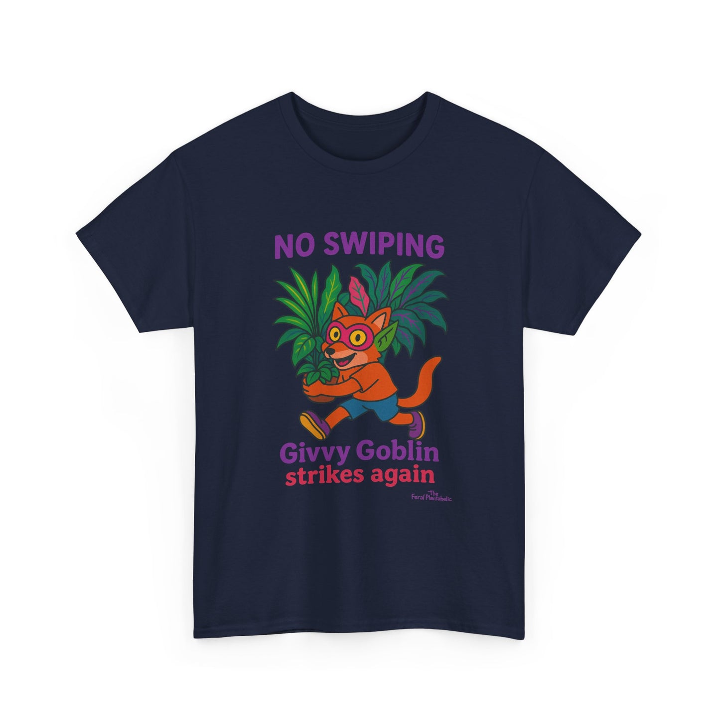 Givvy Goblin Unisex Heavy Cotton Tee - Fun Cartoon Shirt for Casual Wear, Gifts, Parties, and Holidays
