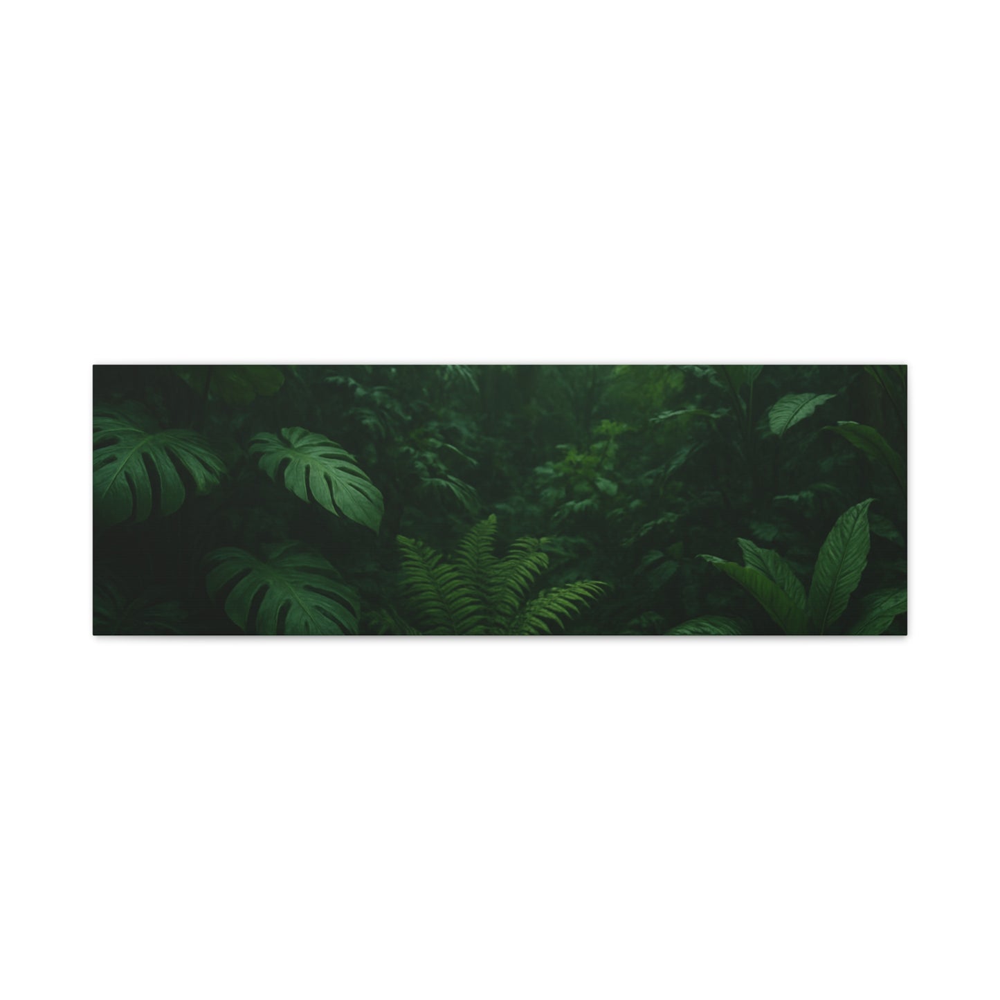 Jungle Matte Canvas Wall Art — Lush Green Tropical Forest Print (Stretched 1.25")