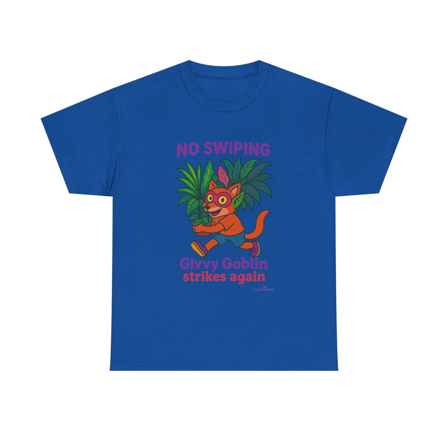 Givvy Goblin Unisex Heavy Cotton Tee - Fun Cartoon Shirt for Casual Wear, Gifts, Parties, and Holidays