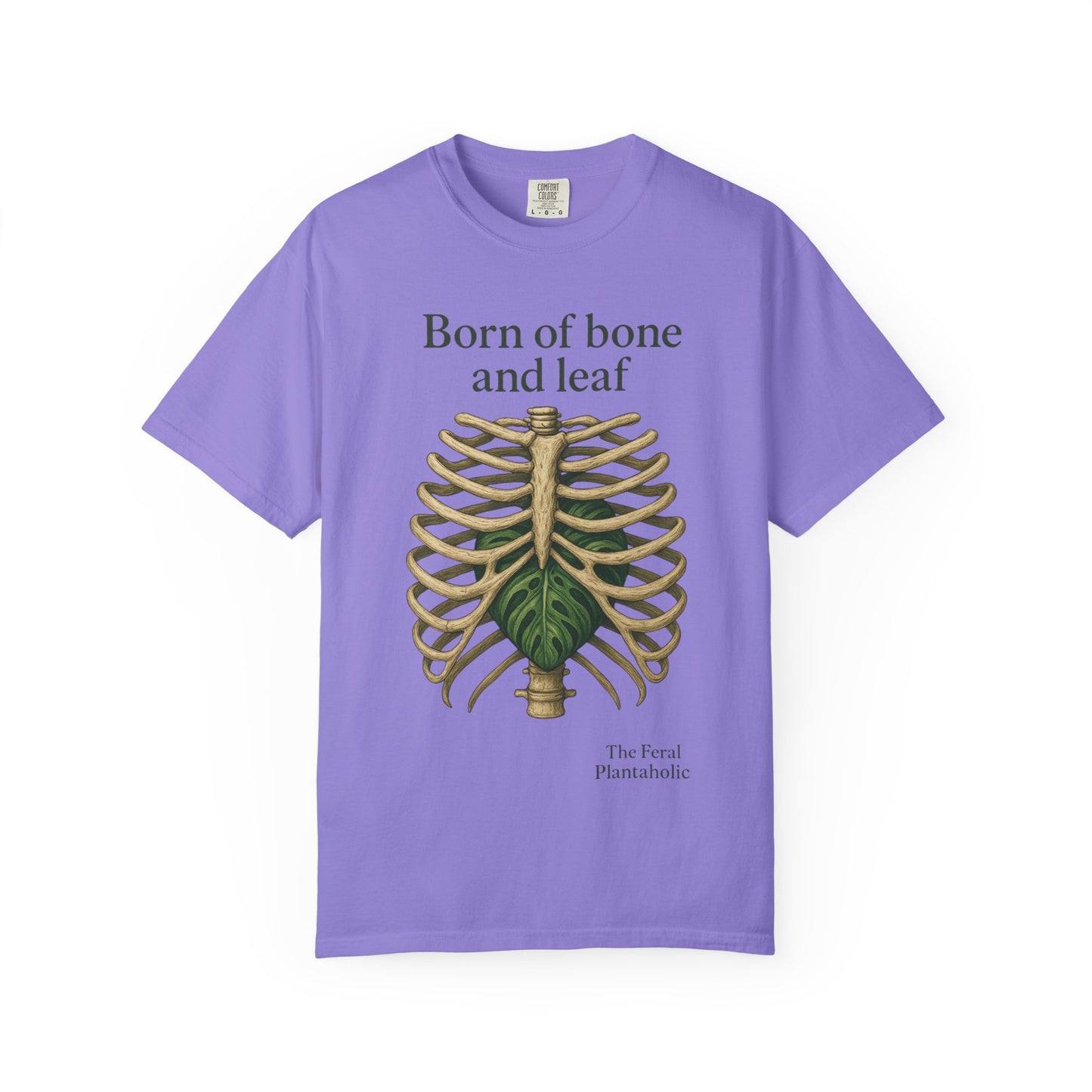 Born of Bone and Leaf T-Shirt — Botanical Ribcage Graphic Tee