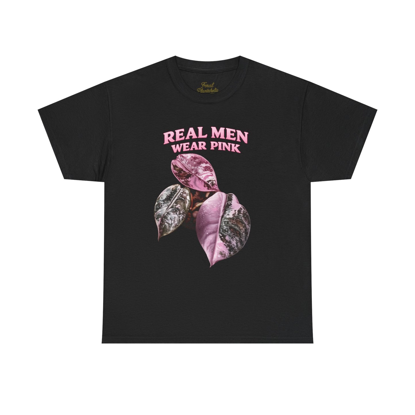 Real Men Wear Pink T-Shirt – Vintage Pink Leaf Graphic Tee