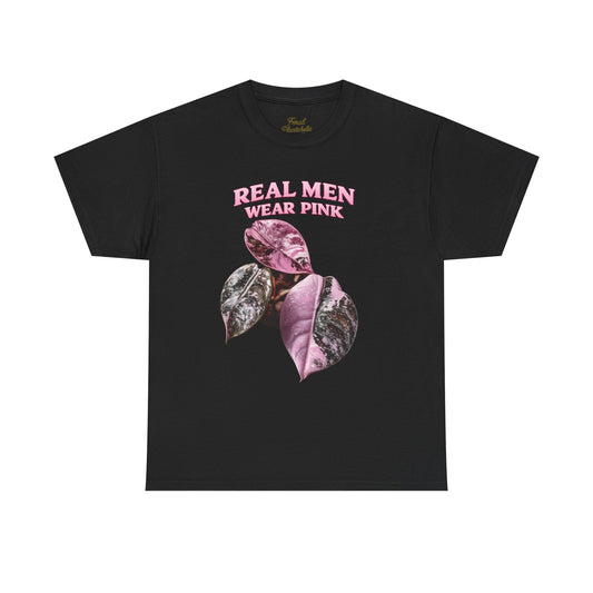 Real Men Wear Pink T-Shirt – Vintage Pink Leaf Graphic Tee