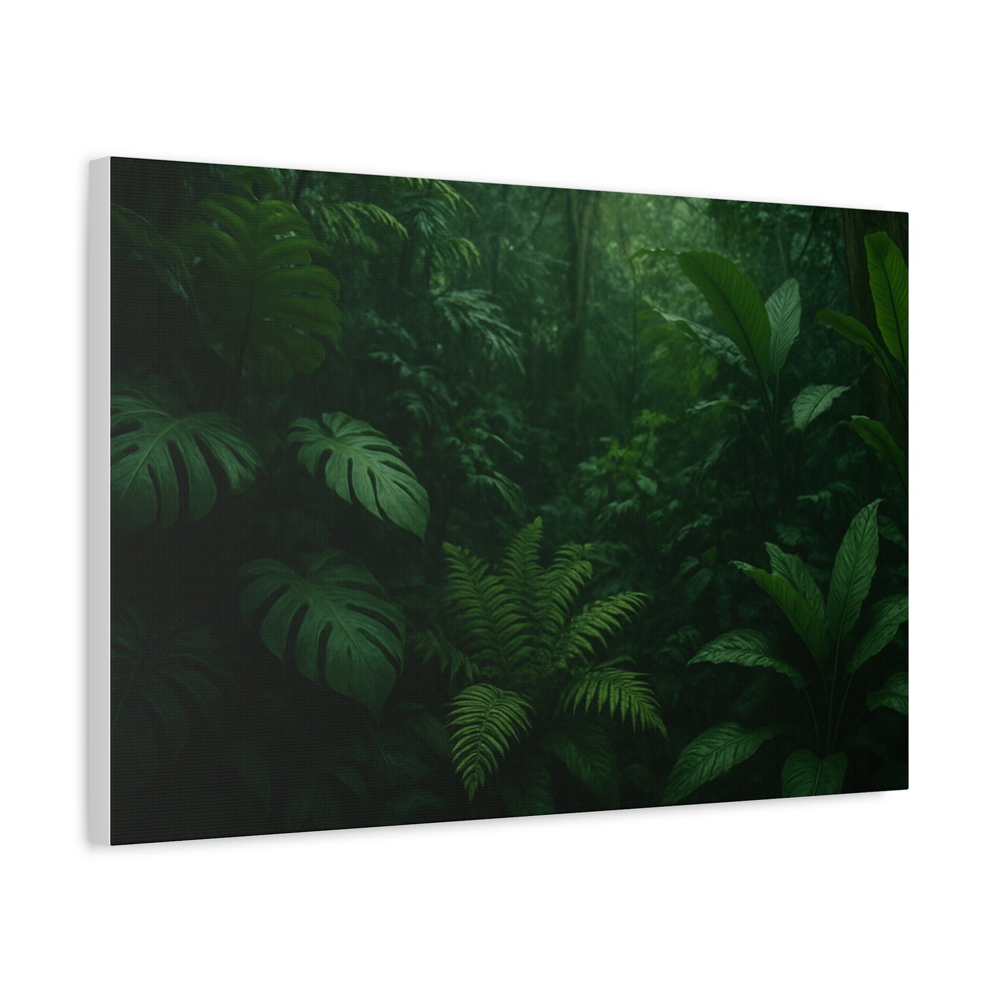 Jungle Matte Canvas Wall Art — Lush Green Tropical Forest Print (Stretched 1.25")