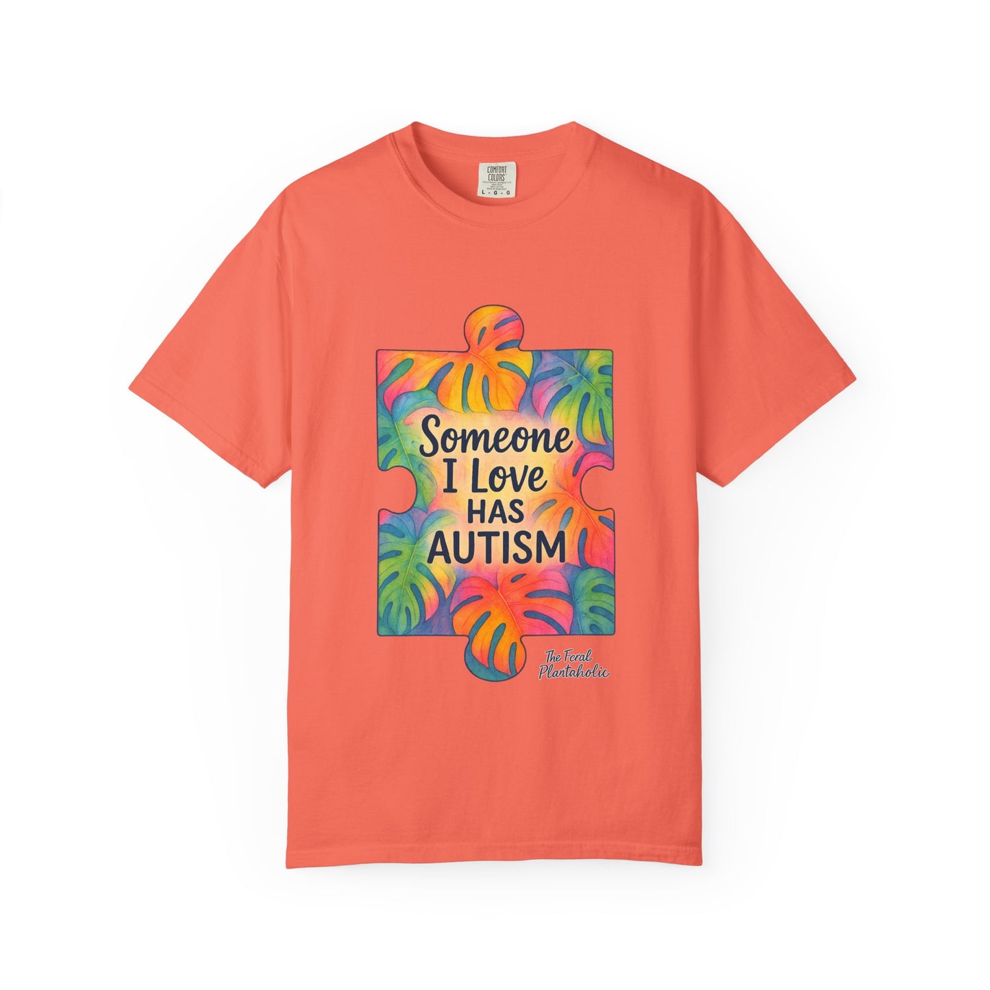 Autism Awareness T-Shirt — "Someone I Love Has Autism" Colorful Puzzle Design