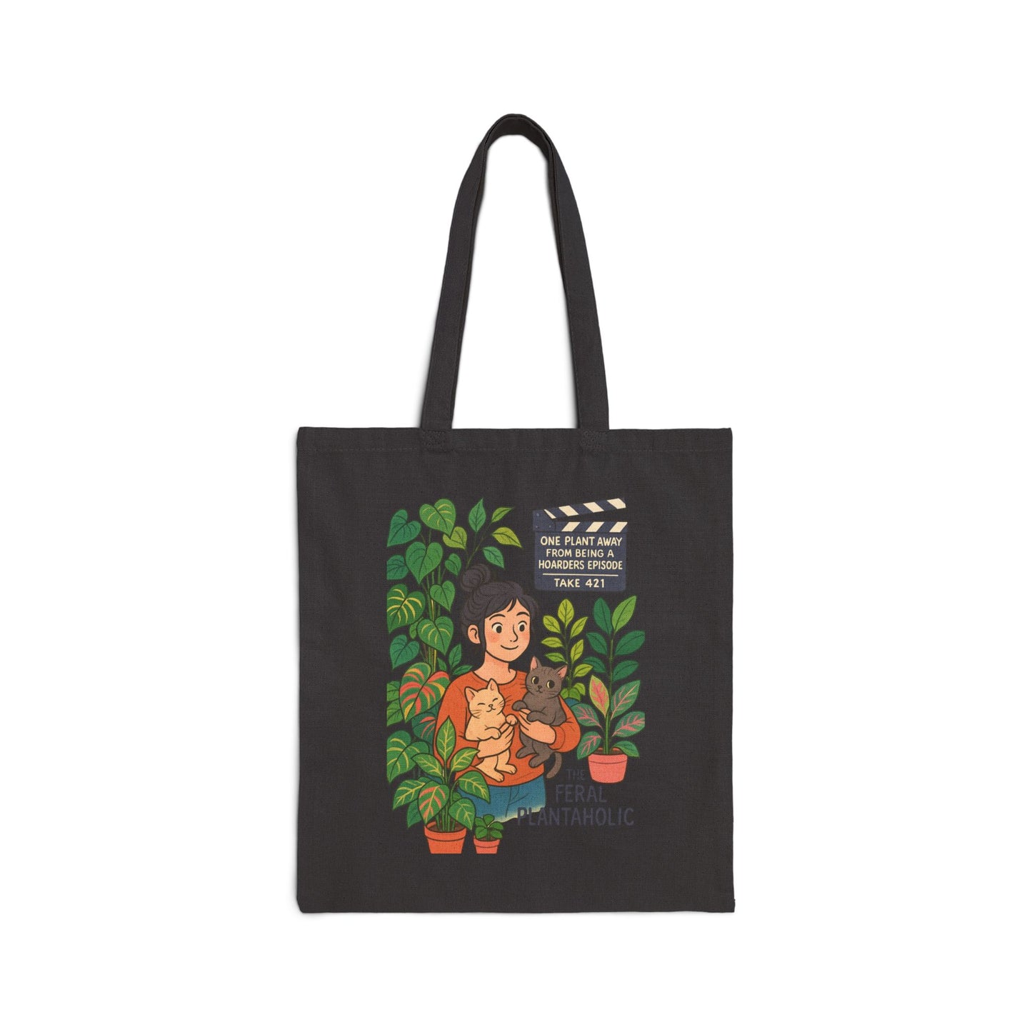 Feral Plantaholic Tote Bag, Eco-Friendly Shopping, Gift for Plant Lovers, Reusable Grocery Bag, Cute Canvas Bag