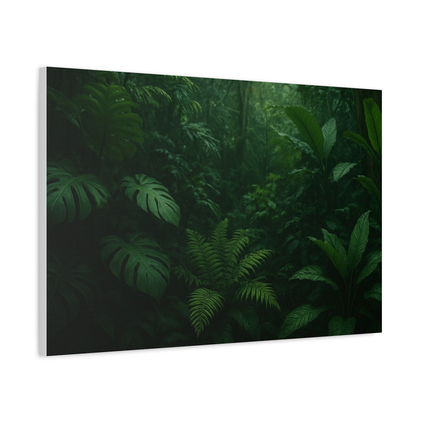 Jungle Matte Canvas Wall Art — Lush Green Tropical Forest Print (Stretched 1.25")