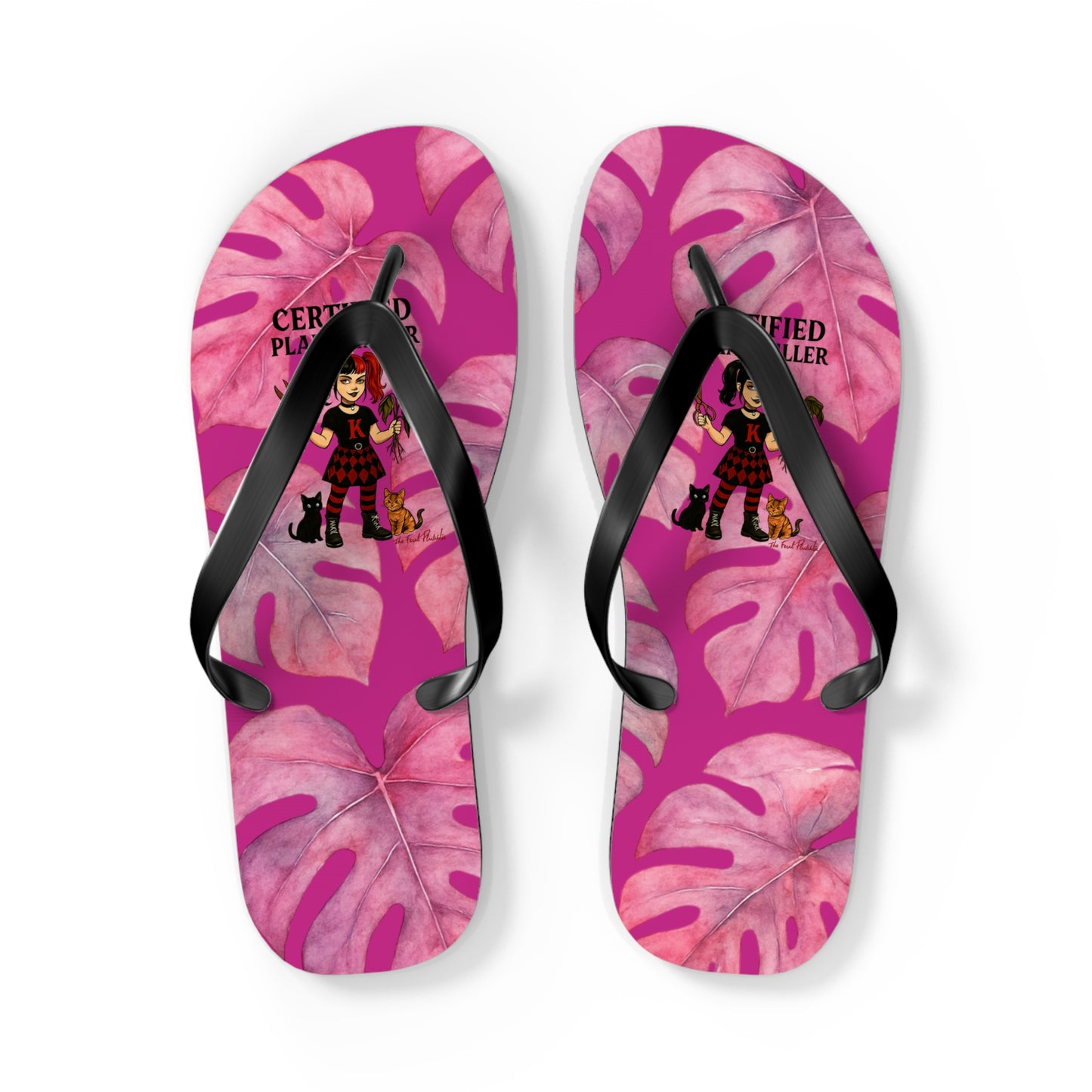 Certified Plant Killer Flip Flops, Fun Summer Sandals for Plant Lovers, Unique Beach Footwear, Gift for Gardeners