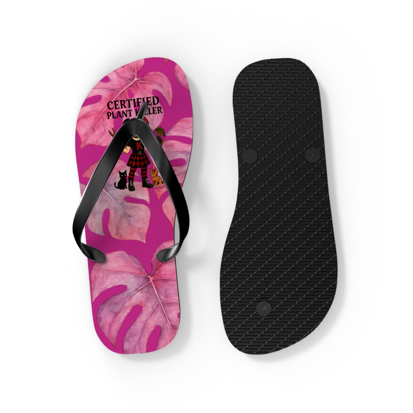 Certified Plant Killer Flip Flops, Fun Summer Sandals for Plant Lovers, Unique Beach Footwear, Gift for Gardeners