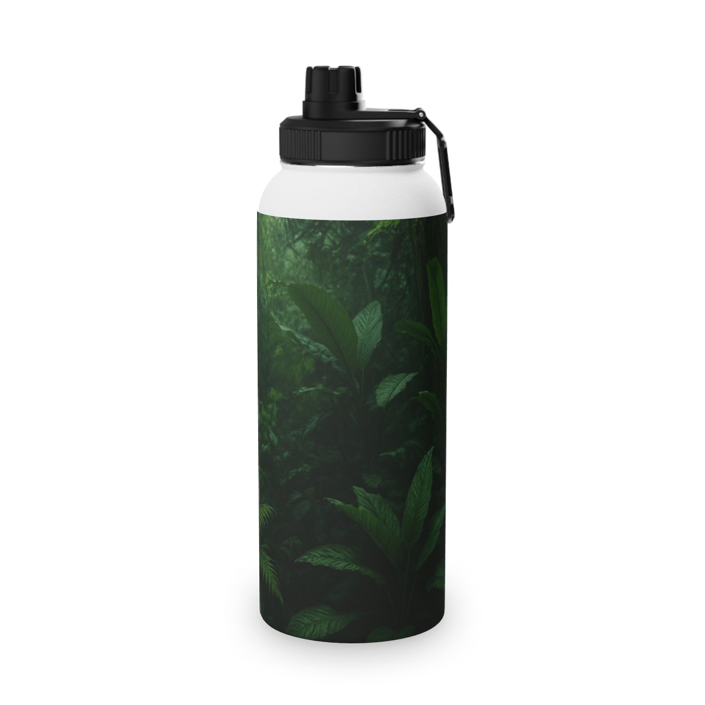 Stainless Steel Water Bottle — Dark Jungle Ferns Sports Lid (Insulated Sports Bottle)