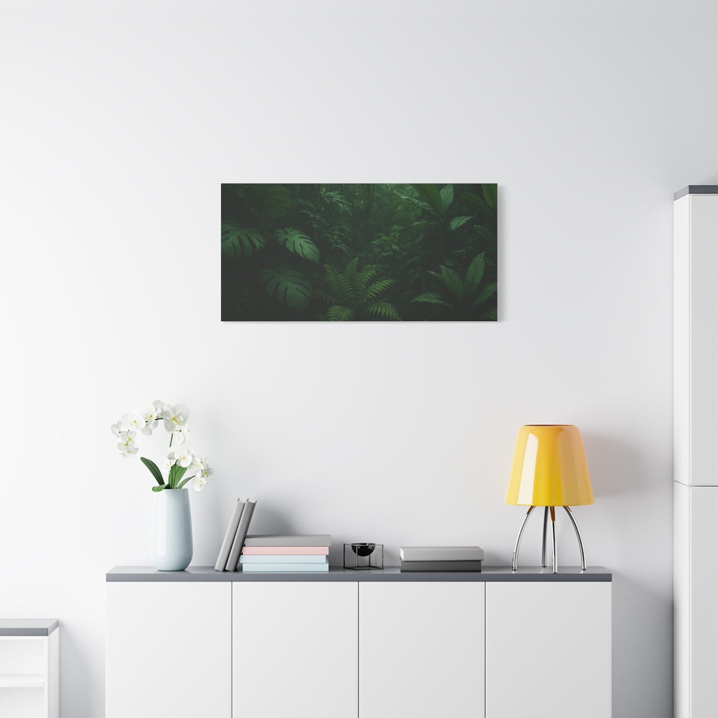 Jungle Matte Canvas Wall Art — Lush Green Tropical Forest Print (Stretched 1.25")