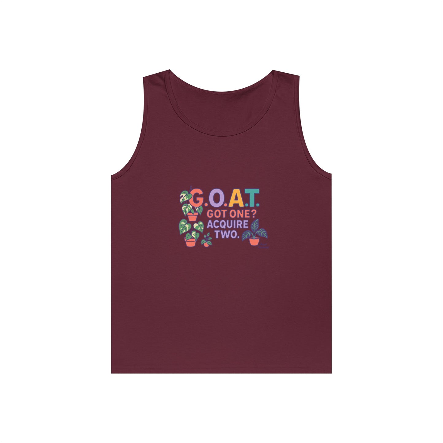 GOAT Tank Top - Unisex Heavy Cotton, Fun Graphic, Perfect for Summer, Casual Wear, Gift for Plant Lovers, St. Patrick's Day, Housewarming