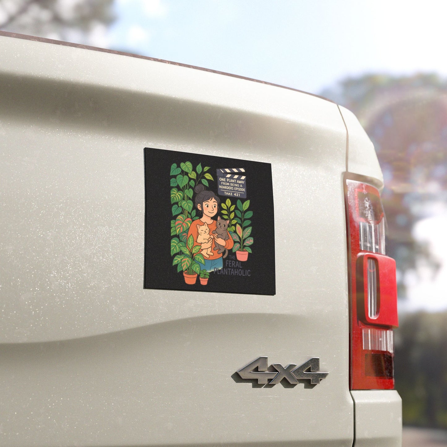 Car Magnet for Plant Lovers, Cute Plant Magnet, Feral Plantaholic Car Decor, Gardening Gifts, Fun Auto Accessories, Plant Parent Gift