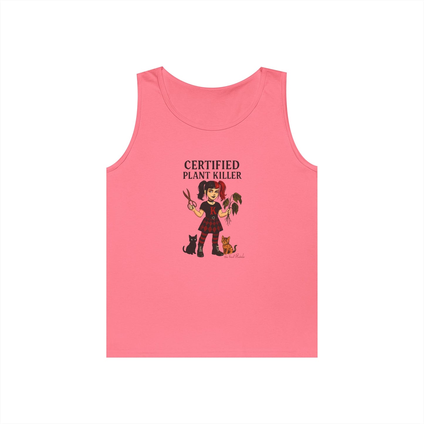 Certified Plant Killer Unisex Heavy Cotton Tank Top, Plant Lover Gift, Gardening Humor Apparel, Casual Summer Wear, Funny Gift for Friends