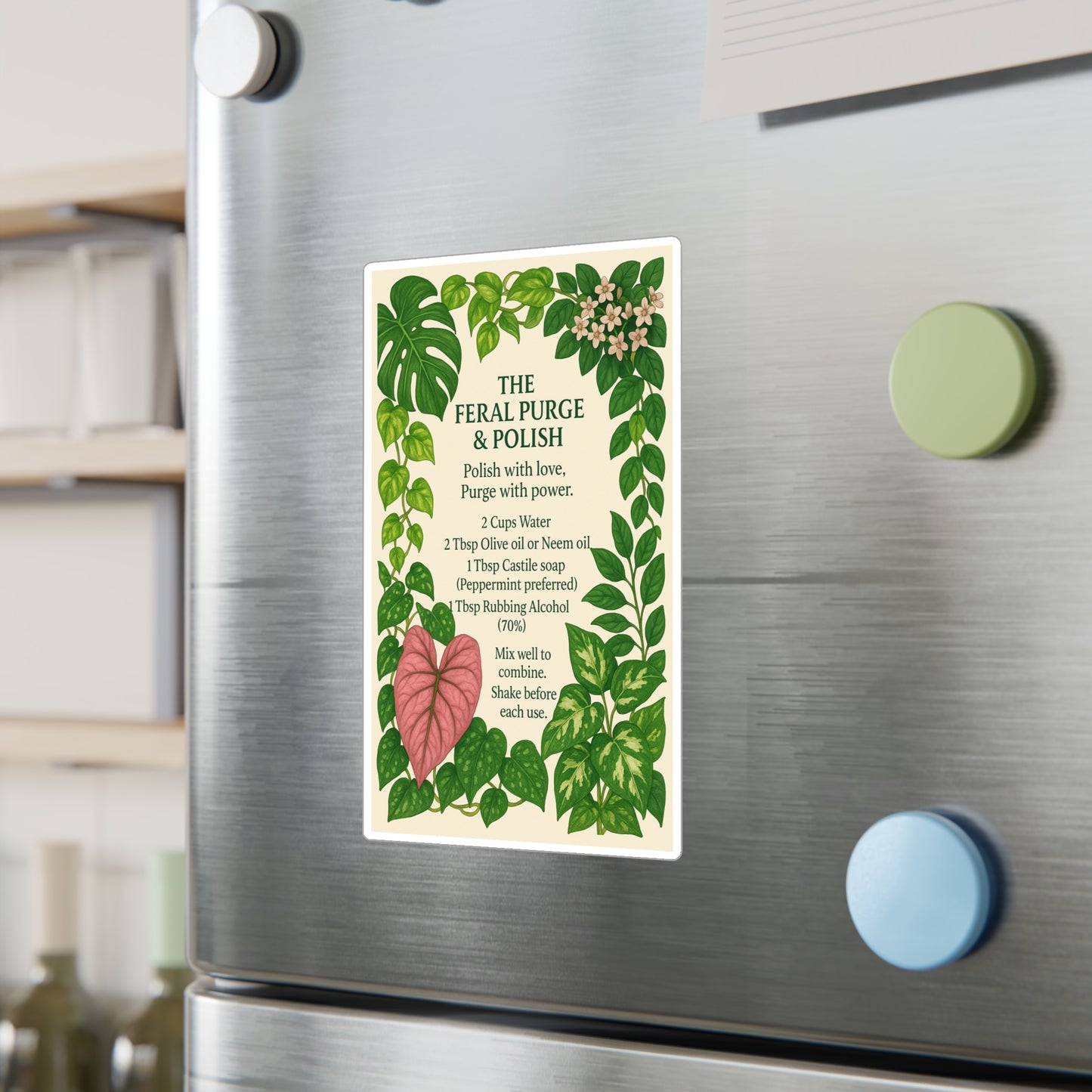 Plant Care Sticker — "The Feral Purge & Polish" Kiss-Cut Vinyl Decal