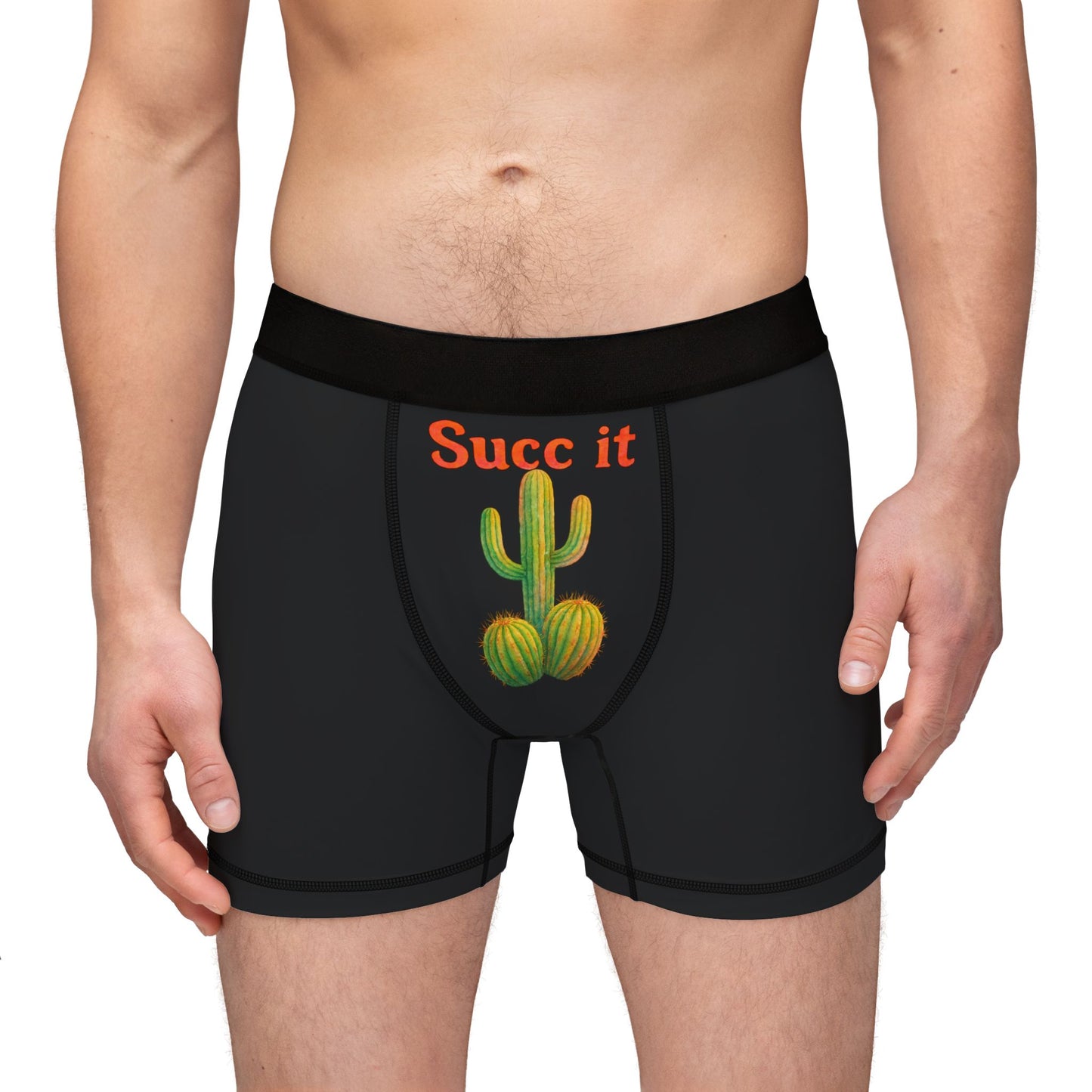 Cactus 'Succ It' Men's Boxer Briefs — Funny Novelty Underwear