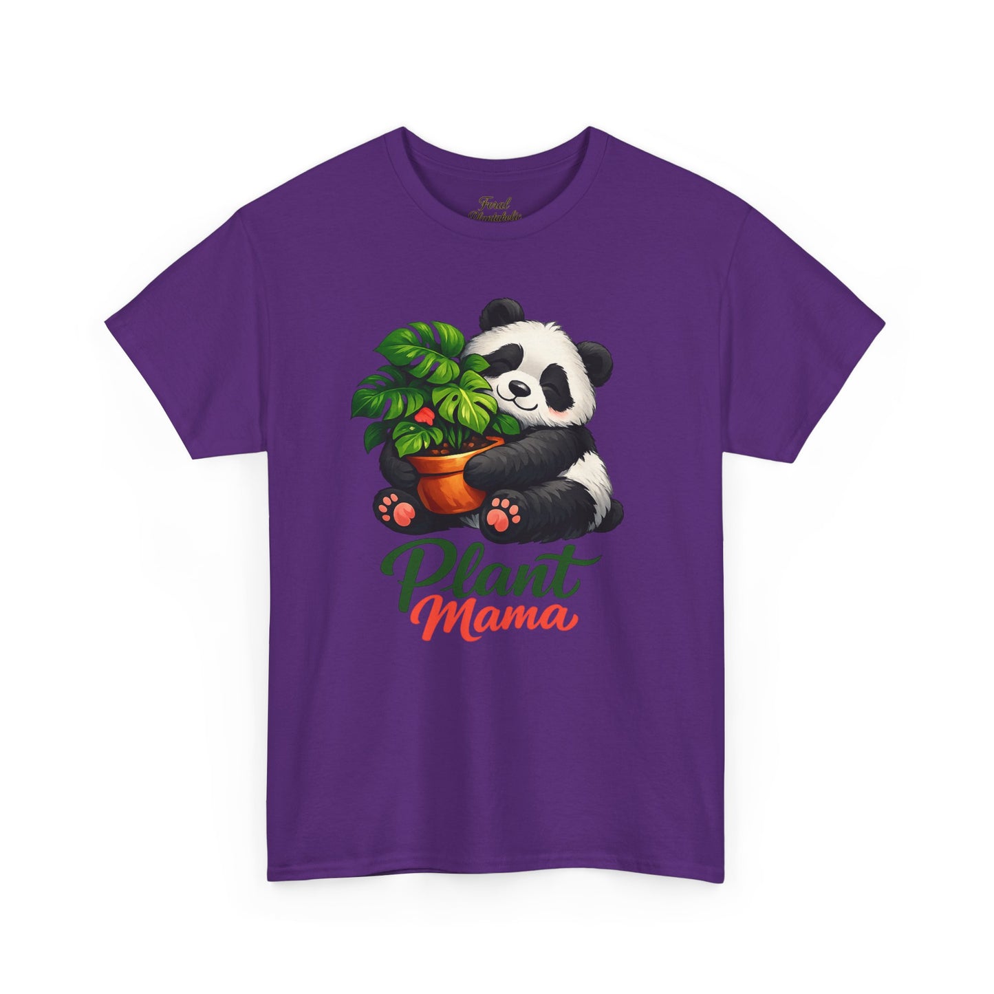 Plant Mama T-Shirt — Cute Panda Holding Potted Plant | Gardener Gift