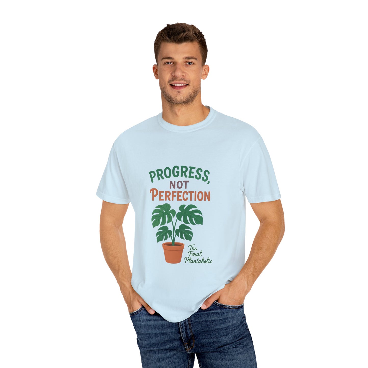 Progress Not Perfection Plant T-Shirt, Casual Unisex Tee, Gift for Plant Lovers, Eco-Friendly Fashion, Gardening Apparel, Relaxed Fit